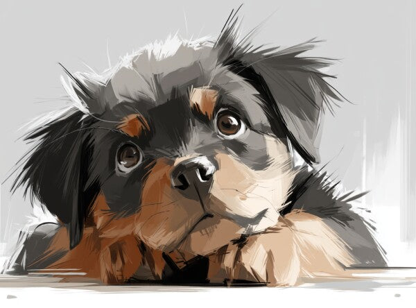 Rottweiler pup -- Art Puzzle — 88 Pieces | SoulMemora