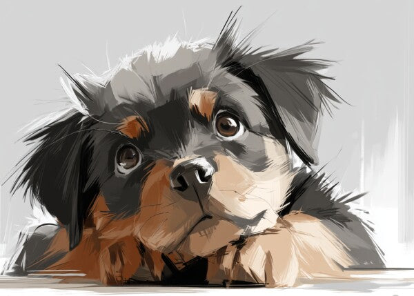 Rottweiler pup -- Art Puzzle — 88 Pieces | SoulMemora