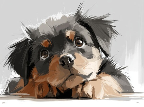Rottweiler pup -- Art Puzzle — 88 Pieces | SoulMemora